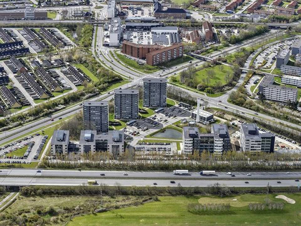 Luftfoto af byggeriet Company House i Vallensbæk sydvest for København. | Foto: PR/Company House