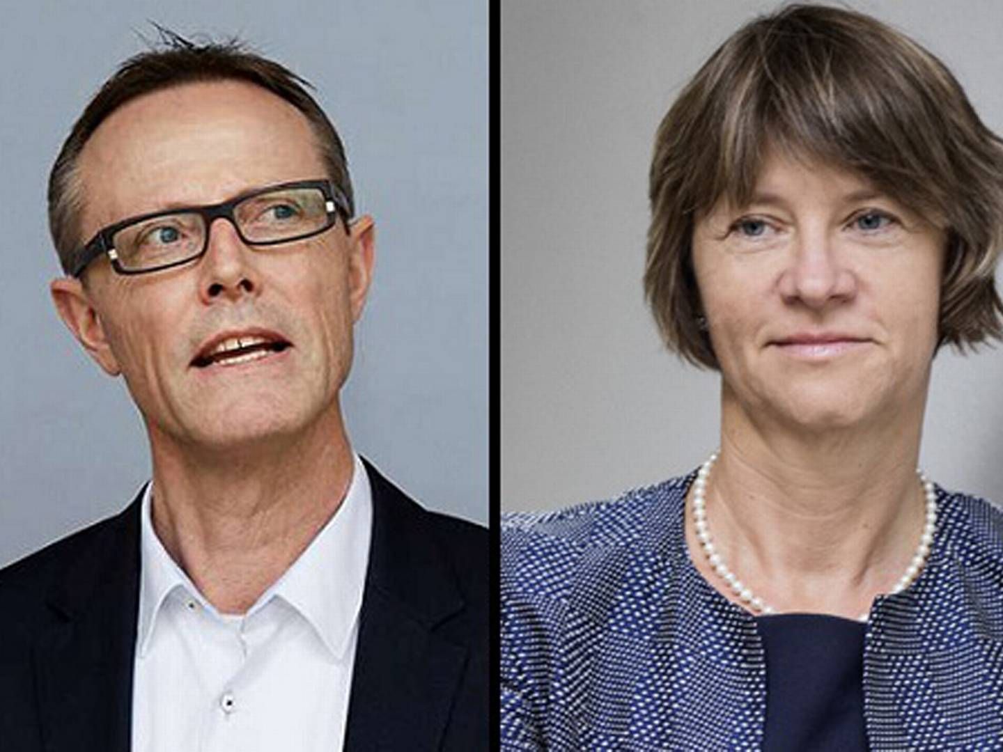 Kent Petersen, formand, Finansforbundet (tv) og Mariane Dissing, adm. direktør i Finanssektorens Arbejdsgiverforening (th). | Foto: PR