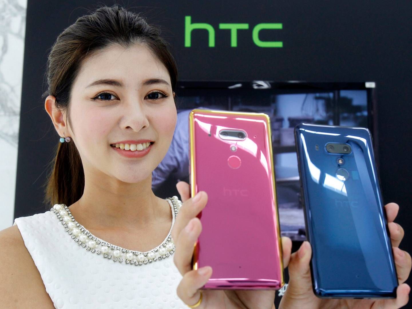 Så sent som i maj præsenterede HTC sin nye U12+ model i Taiwan. | Foto: Ritzau Scanpix/AP/Chiang Ying-ying