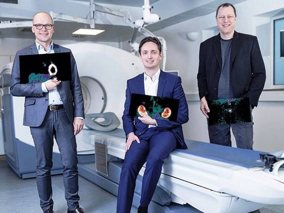 Medicovirksomheden Medtrace og softwareselskabet Aquant bliver nu til én under navnet Medtrace. Her ses de tre stiftere stiftere af Medtrace, Martin Stenfeldt (tv.) Rune Wiik Kristensen (midten) og Peter Larsen (th.). | Photo: PR, Medtrace