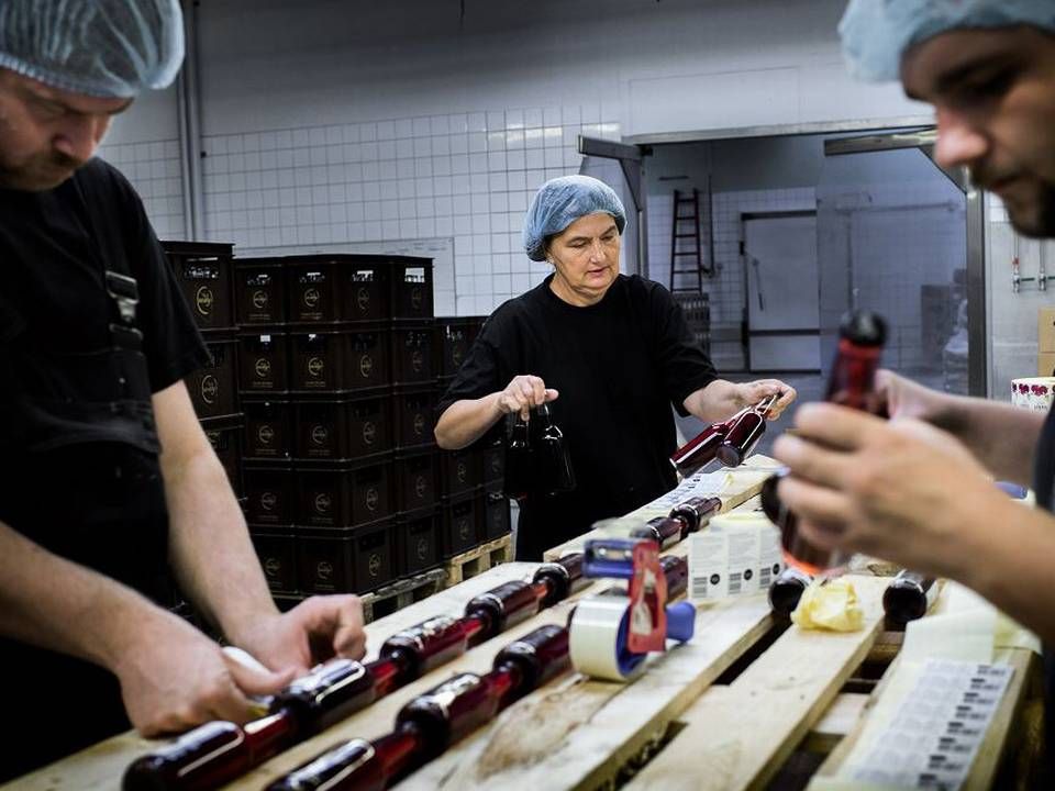 På Bornholms Mosteri i Rønne fremstilles årligt mere end 1,3 mio. flasker most og saft.