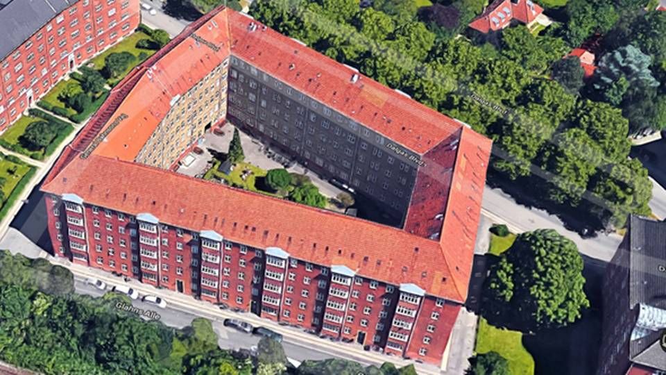 Andelsboligforeningen Thyra Danebod på Dalgas Boulevard på Frederiksberg er nu solgt med tab. | Foto: Google Maps.