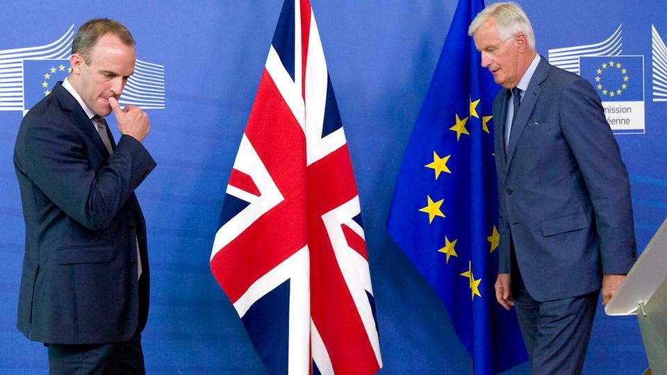 Dominic Raab (til venstre) og MIchel Barnier (til højre) tror på en brexit-aftale til oktober. | Foto: Virginia Mayo/AP Photo/Ritzau Scanpix