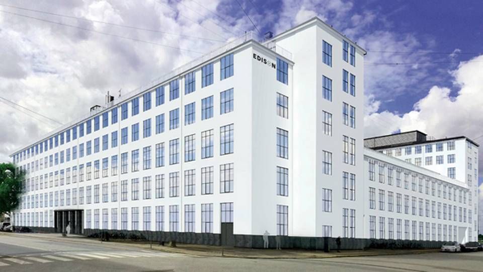 Den forhenværende glødepærefabrik totalrenoveres og omdannes til kontorhus. | Foto: PR / Topdanmark Ejendom