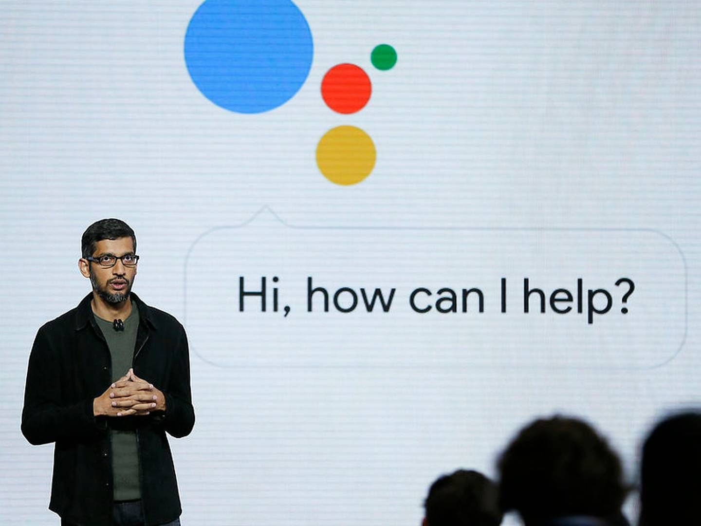 Googles topchef, Sundar Pichai, ved en præsentation af Google Assistant i 2016. | Foto: Ritzau Scanpix/AP/Eric Risberg