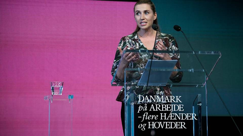 Socialdemokratiets formand, Mette Frederiksen, taler til DI-topmøde. | Foto: Liselotte Sabroe/Ritzau Scanpix