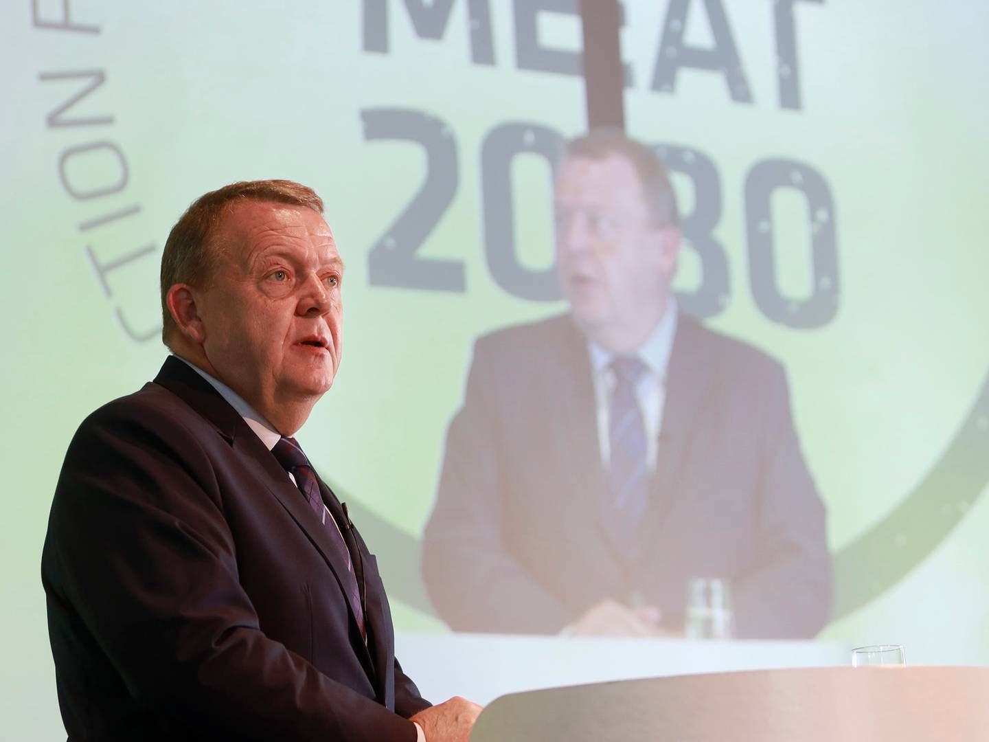 Statsminister Lars Løkke Rasmussen var mødt op for at holde den første tale på Danish Crowns bæredygtighedskonference "Meat 2030".