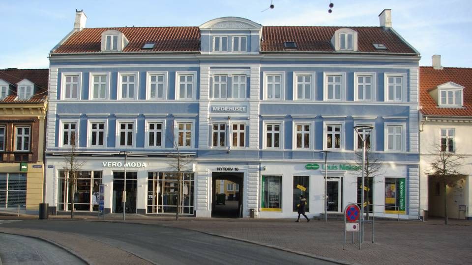Ejendommen Nytorv 10 i Slagelse indgår i en portefølje af sjællandske ejendomme, der nu er sat til salg. | Foto: PR.