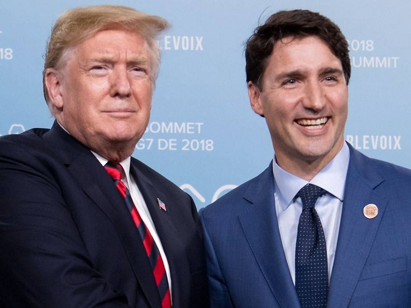 USA's præsident Donald Trump og Canadas premierminister Justin Trudeau mødtes i juni. I dag har de to lande indgået en frihandelsaftale, som også inkluderer Mexico. | Foto: Saul Loeb/Ritzau Scanpix