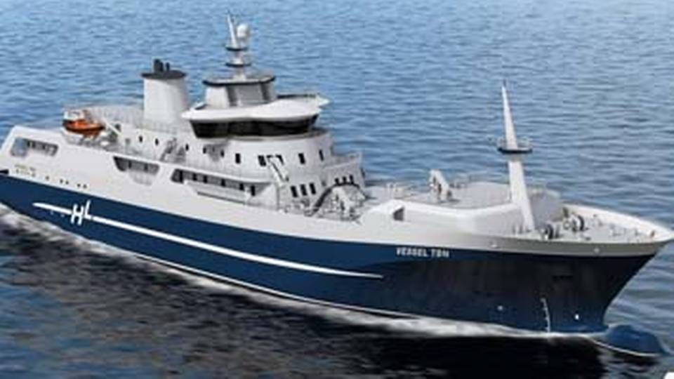 Det nye norske laksefartøj "Norwegian Gannet" designet af Wärtsilä Ship Design. Illustration: Wärtsilä | Foto: Illustration: Wärtsila