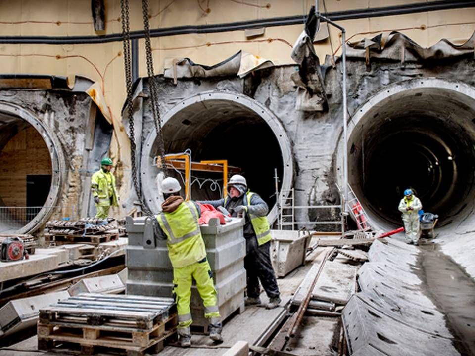 Metrobyggeri på Øster Søgade i København. | Foto: Ritzau Scanpix/Bax Lindhardt.