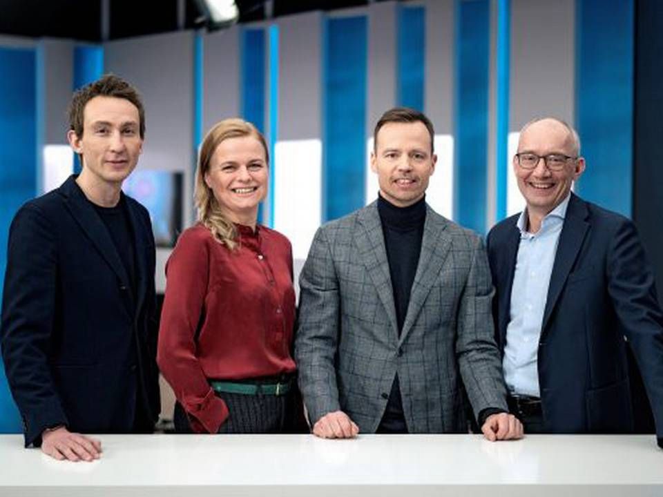 Deadline værterne fra venstre: Sigge Winther, Lotte Folke Kaarsholm, Jacob Rosenkrands og Niels Krause-Kjær | Foto: DR/Agnete Schlichtkrull