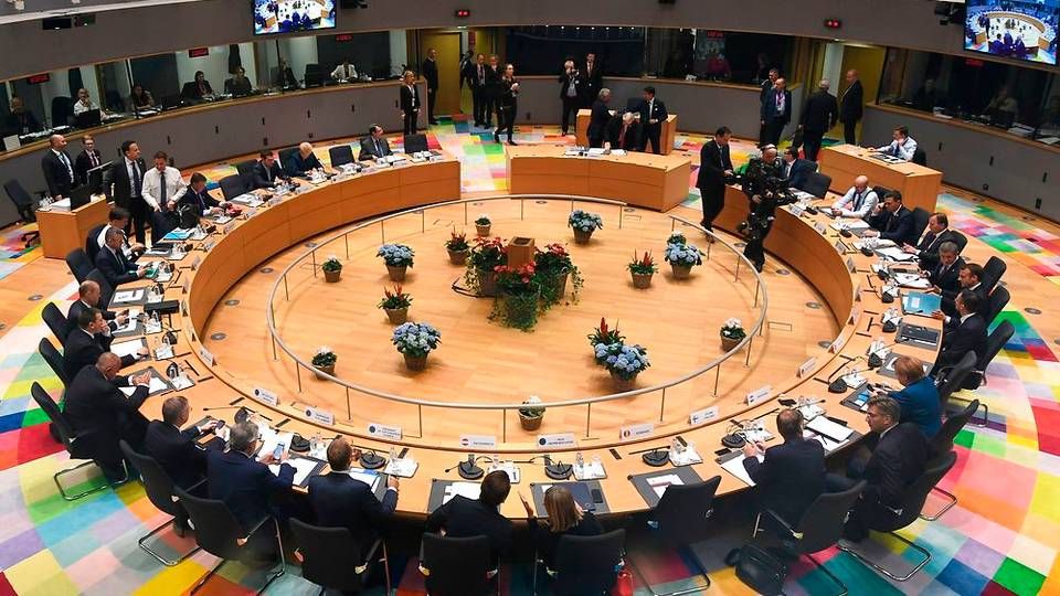 Det er ved dette rundbord, at EU's statsledere holdt brexit-topmøde onsdag aften. | Foto: Piroschka Van De Wouw/Ritzau Scanpix