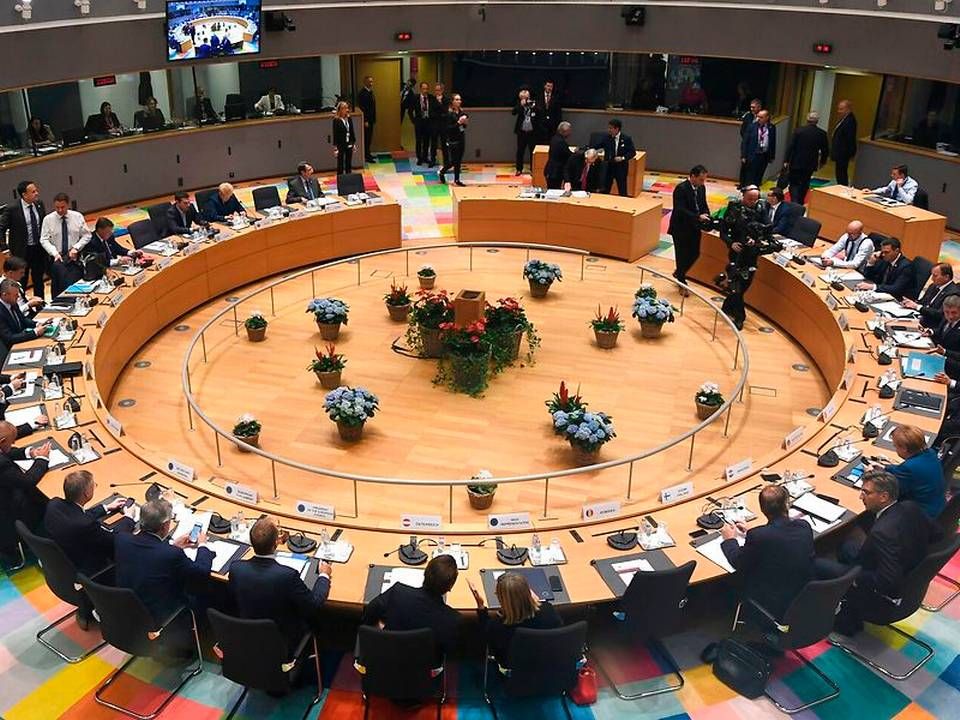Det er ved dette rundbord, at EU's statsledere holdt brexit-topmøde onsdag aften. | Foto: Piroschka Van De Wouw/Ritzau Scanpix