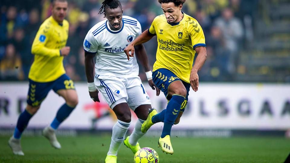 FC København i hvidt og Brøndby i gult mødtes søndag i Superligaen. | Foto: Ritzau Scanpix/Liselotte Sabroe