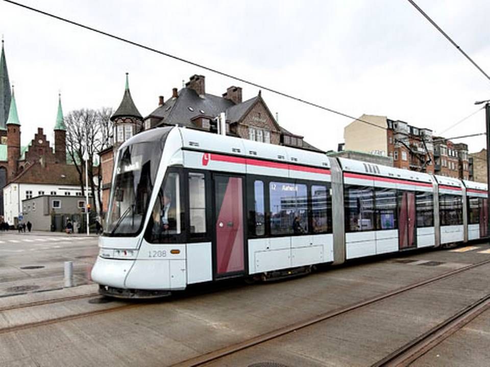 Her ses et letbanetog i Aarhus. | Foto: Ritzau Scanpix/Henning Bagger.