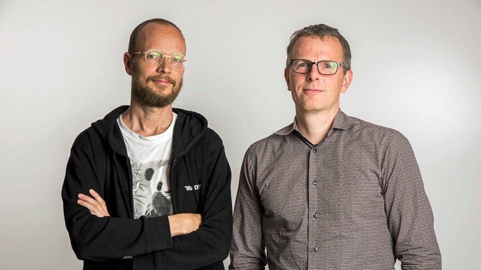 Mikkel Hippe Brun (th.) og Gert Sylvest (tv.) er medstiftere af Tradeshift. | Foto: Sofie Mathiassen/Ritzau Scanpix