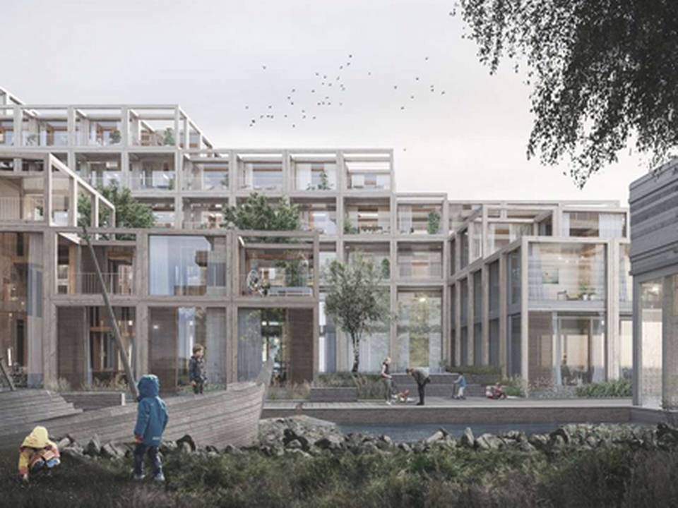 UN Village i Ørestad skal blive hjem for 1100 beboere. | Foto: PR.