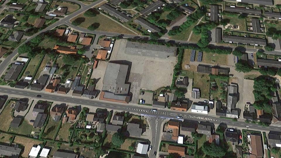 TBS-grunden i Brørup er godt 7600 kvm og forventes at kunne give plads til 36 lejeboliger. | Foto: Google Maps.