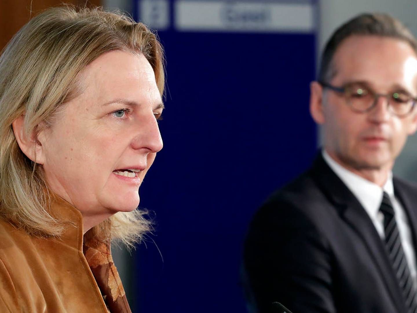 Østrigs udenrigsminister, Karin Kneissl (tv). | Foto: Ritzau Scanpix/AP Photo/Michael Sohn