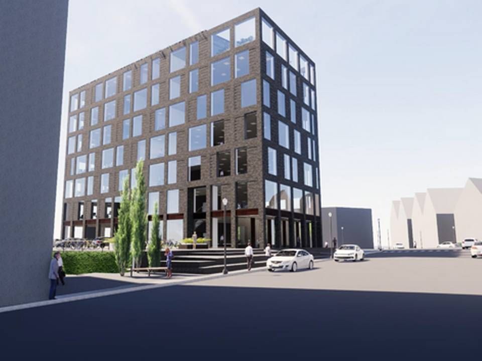 Nykredit og Andersen Partners flytter ind i 5700 kvm stort flerbrugerhus i Kolding. | Foto: Illustration: Arkitekt Jesper Thyge Brøgger.