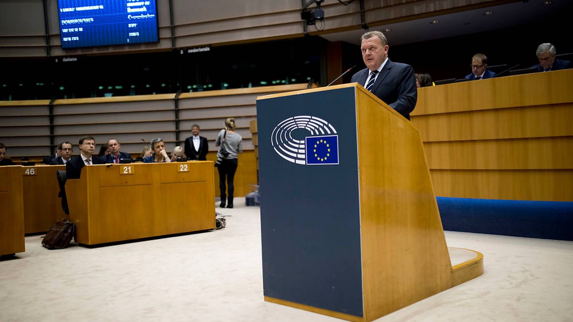 Statsminister Lars Løkke Rasmussen (V) talte onsdag i Europa-Parlamentet. | Foto: Ritzau Scanpix/AP Photo/Francisco Seco