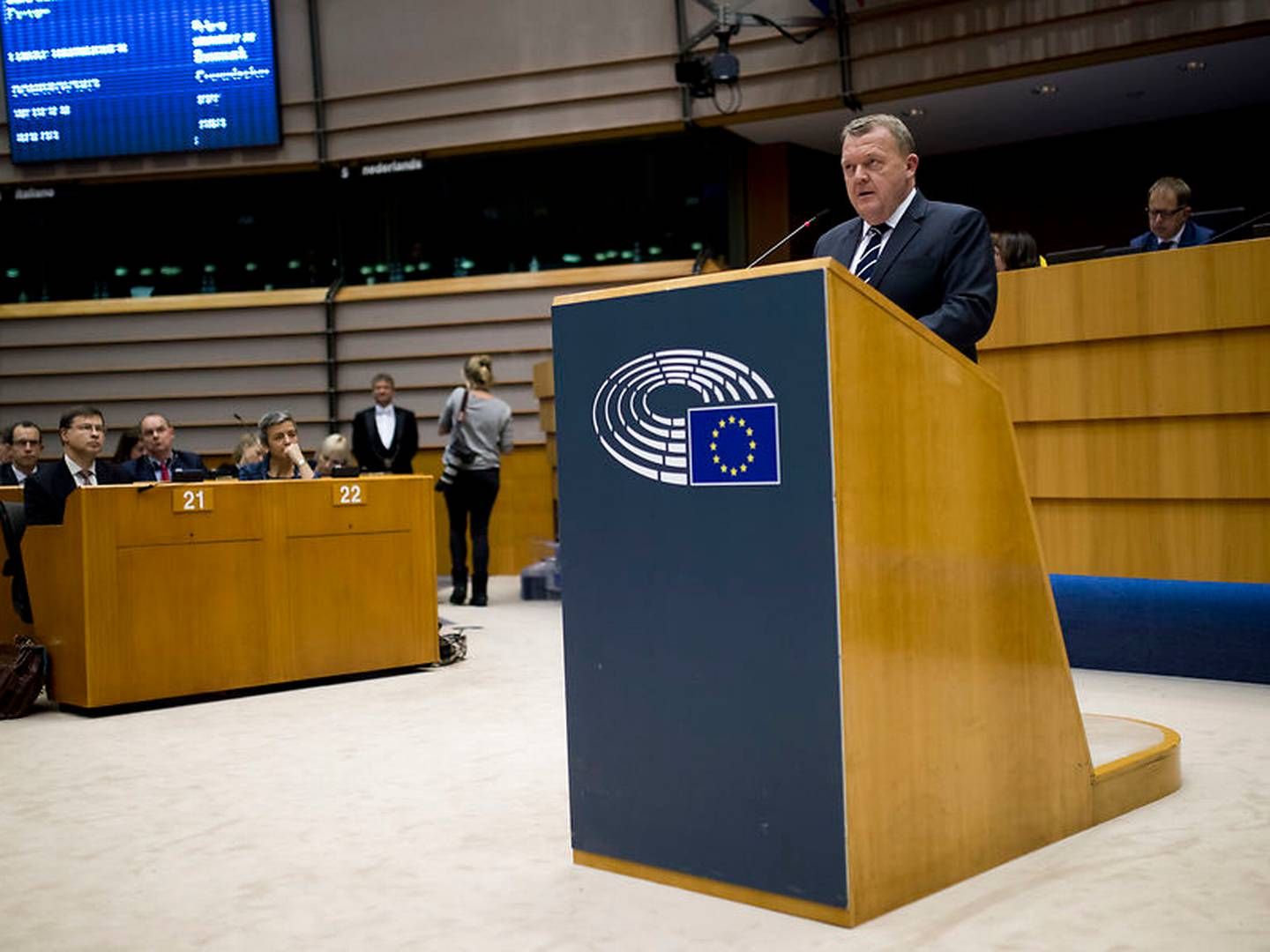 Statsminister Lars Løkke Rasmussen (V) talte onsdag i Europa-Parlamentet. | Foto: Ritzau Scanpix/AP Photo/Francisco Seco