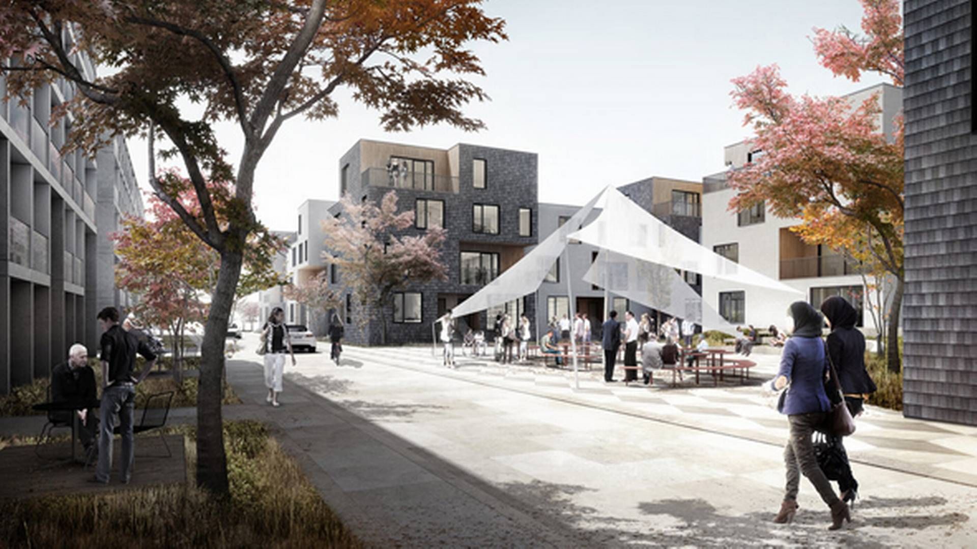 Fornyelsen af bl.a. Gellerupparken er i pengenød. | Foto: Visualisering/We Architecture og Jaja Architects.
