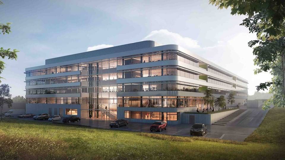 Visualisering af DSV's hovedkontor i Hedehusene, når udvidelsen er færdigbygget i sommeren 2019. | Foto: PR