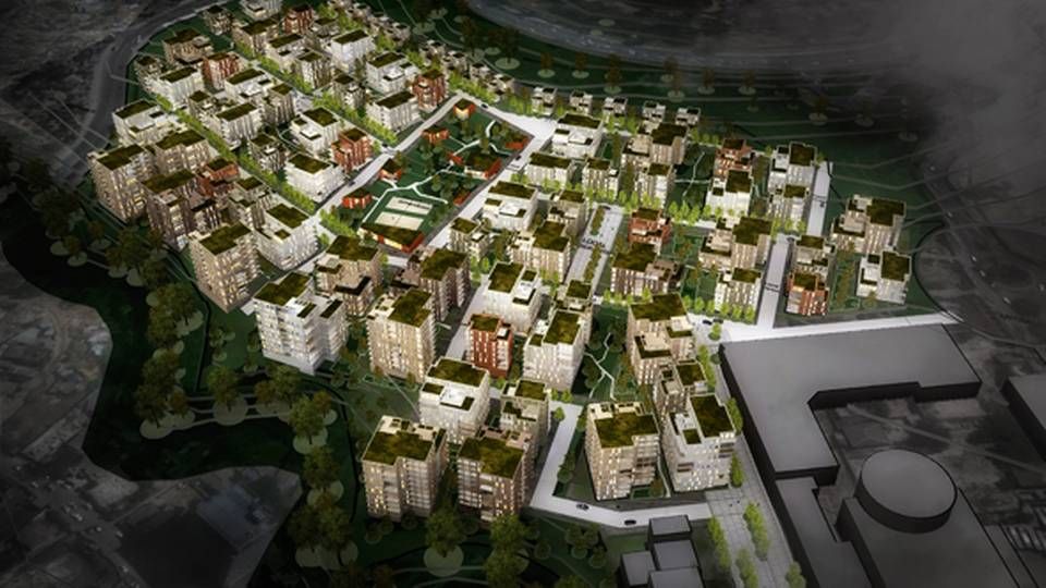 Juul Frost Arkitekter skal udforme nyt boligområde på 175.000 kvm. | Foto: Illustration: Juul Frost Arkitekter.