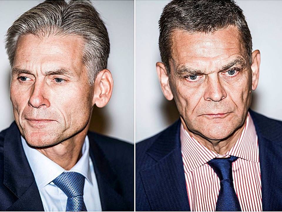 Thomas F. Borgen til venstre, Ole Andersen til højre, henholdsvis tidligere topchef og formand for Danske Bank.