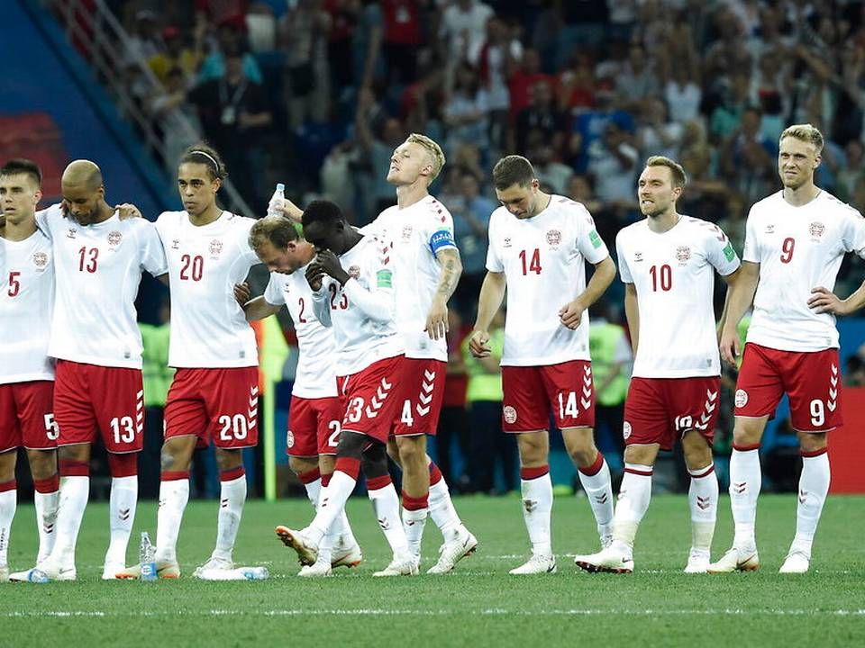 Det danske fodboldlandshold tabte ottendedelsfinalen ved VM i fodbold til Kroatien efter staffesparkskonkurrence. | Foto: Ritzau Scanpix/Liselotte Sabroe