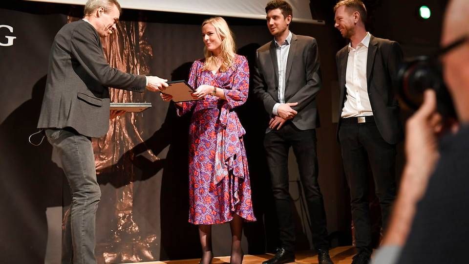 Berlingske's gravergruppe Eva Jung, Michael Lund og Simon Bendtsen vinder årets Cavlingpris | Foto: Ritzau Scanpix/Jens Nørgaard Larsen