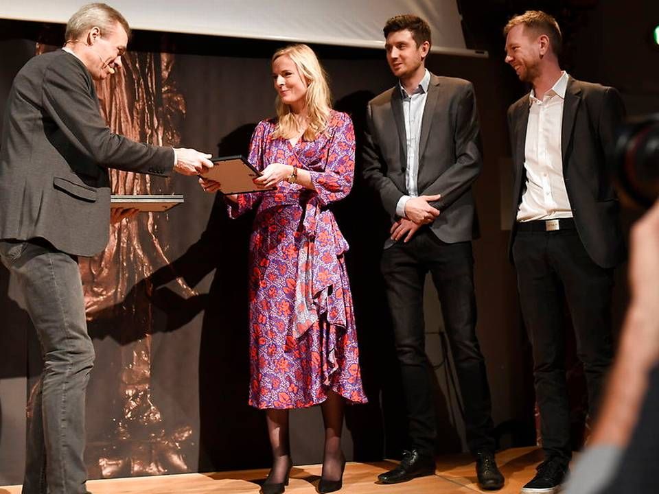 Berlingske's gravergruppe Eva Jung, Michael Lund og Simon Bendtsen vinder årets Cavlingpris | Foto: Ritzau Scanpix/Jens Nørgaard Larsen