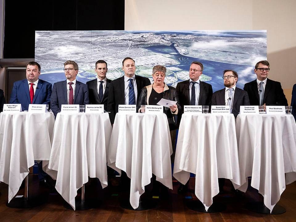 Pressemøde på Avedøreværket mandag den 7. januar 2019. Regeringen vil med nyt udviklingsprojekt skabe ni nye øer ved København, der skal være hjem for 12.000 arbejdspladser. | Foto: Uffe Weng/Ritzau Scanpix