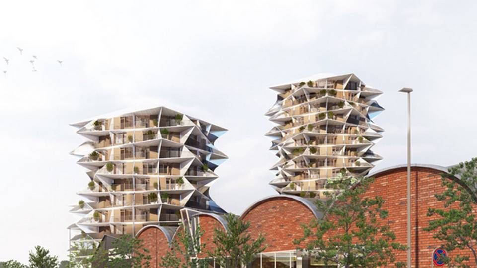 Her ses to af tårnene, som er tegnet af Bjarke Ingels Group. | Foto: Illustration: Bjarke Ingels Group.