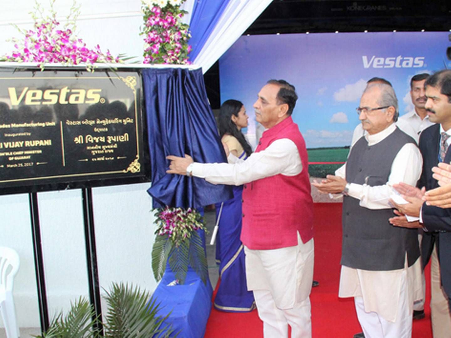 I marts 2017 indviede Vestas sin vingefabrik i Rajoda. | Foto: CMO Gujarat