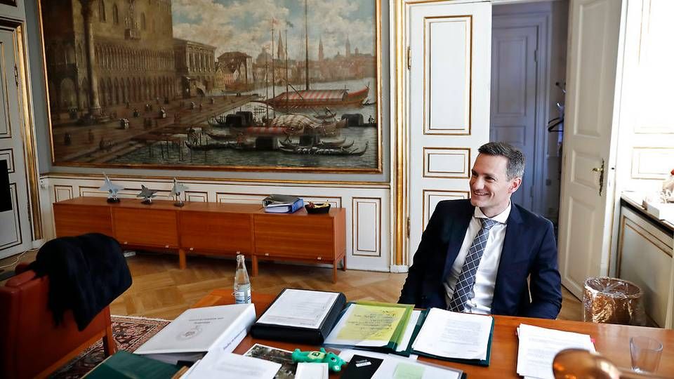 Erhvervsminister Rasmus Jarlov vil i løbet af nogle uger præsentere et udspil, som skal fjerne administrative byrder for erhvervslivet. | Foto: Jens Dresling/Ritzau Scanpix