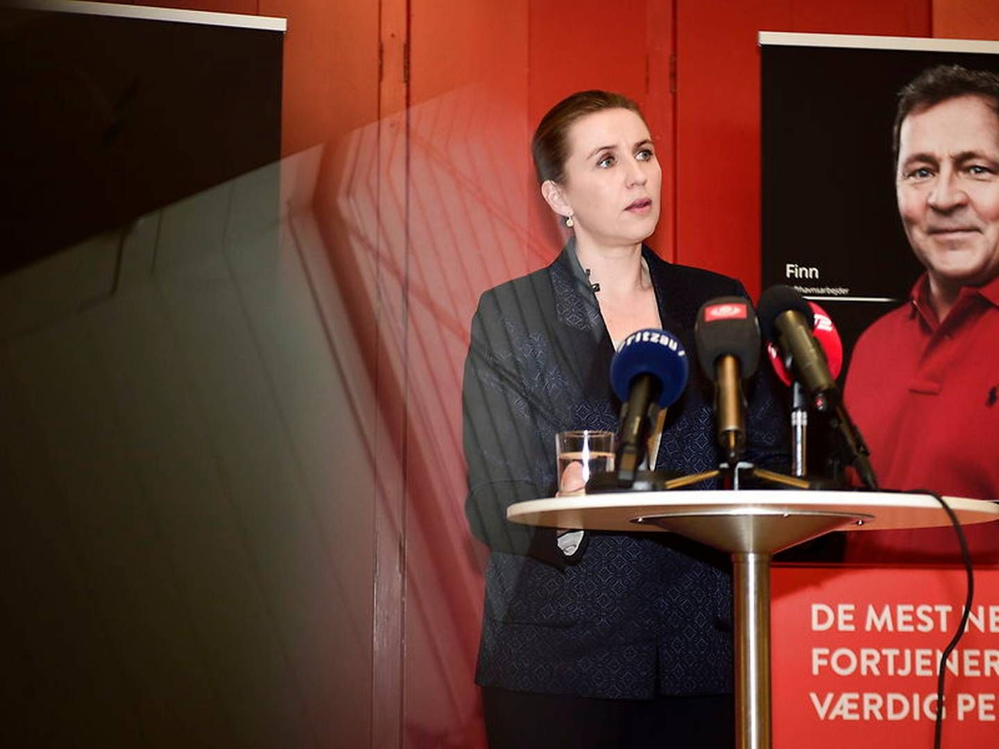 Socialdemokratiets formand Mette Frederiksen da hun præsenterede udspillet "De mest nedslidte fortjener også en værdig pension" i januar. | Foto: Mads Claus Rasmussen/Ritzau Scanpix