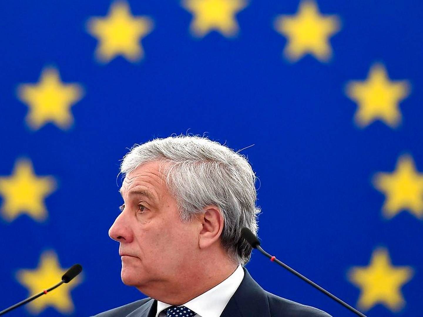 Antonio Tajani går efter at blive genvalgt som formand for Europa-Parlamentet. | Foto: Ritzau Scanpix/FREDERICK FLORIN / AFP