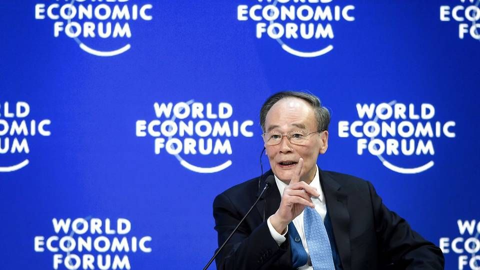 Kinas vicepræsident, Wang Qishan, deltog i et særligt panel på topmødet i Davos disse dage. | Foto: Ritzau Scanpix