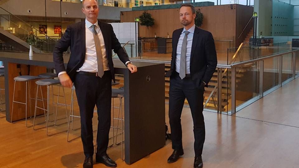 Morten Therkildsen (left) and Peter Kjærgaard (right) equally split the management responsibility of Nykredit Asset Management. AMWatch visits them in the Danish money manager's Copenhagen-based headquarter. | Photo: Søren Rathlou Top