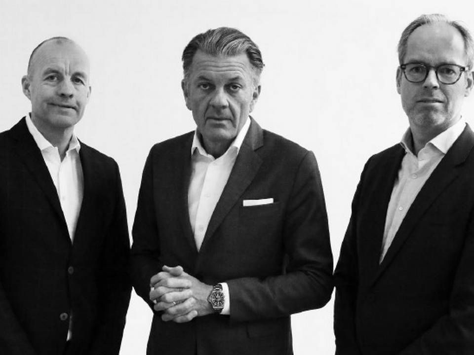 Thylander Gruppens øverste ledelse: Fra venstre næstformand Carsten Viggo Bæk, bestyrelsesformand Lars Thylander og adm. direktør Kristan Krogh. | Foto: PR