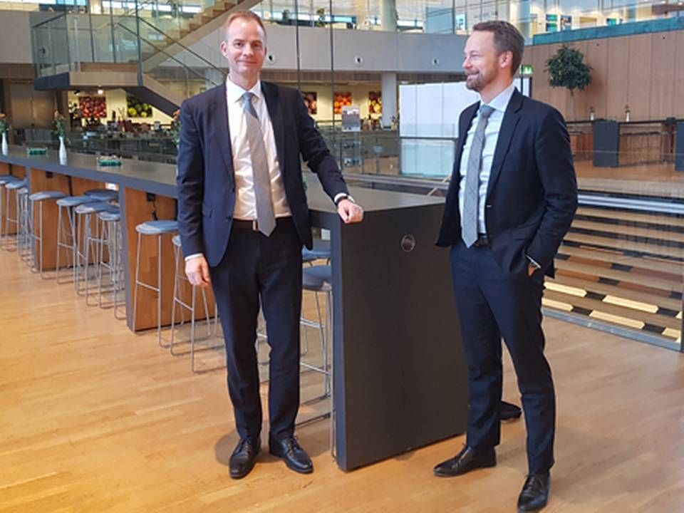 Morten Therkildsen (left) and Peter Kjærgaard (right) equally split the management responsibility of Nykredit Asset Management. AMWatch visits them in the Danish money manager's Copenhagen-based headquarter. | Photo: Søren Rathlou Top