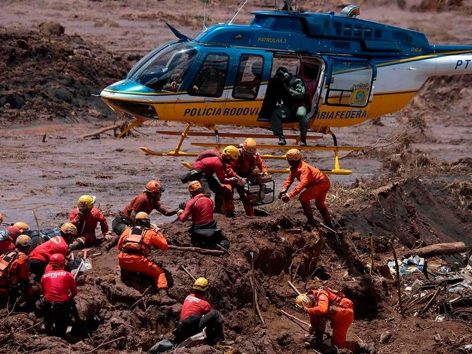 En af Vales dæmninger i den brasilianske by Brumadinho kollapsede i starten af 2019 og kostede 169 mennesker livet | Foto: Ritzau Scanpix/AFP/Mauro Pimentel