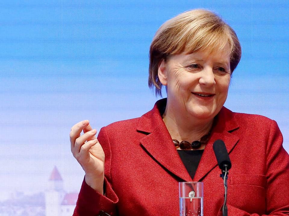 Angela Merkel glæder sig over, at der er enighed om at ændre gasdirektivet. | Foto: Ritzau Scanpix/Reuters/David W Cerny