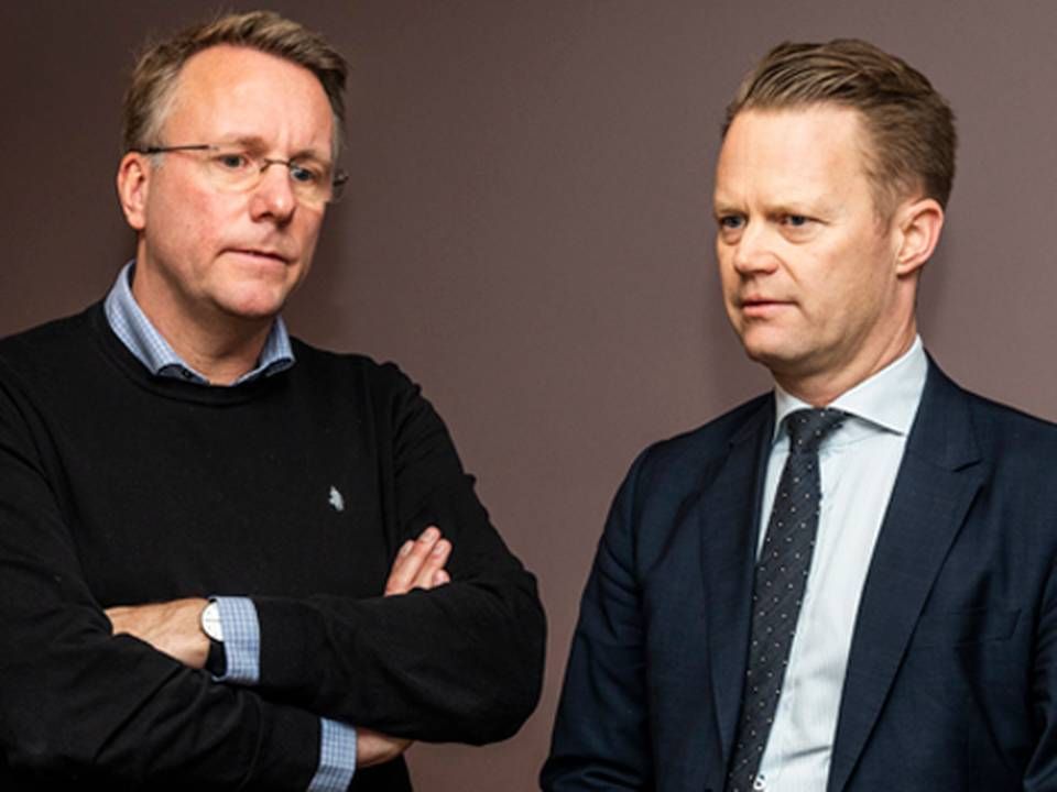 Socialdemokratiets Morten Bødskov (tv.) og Jeppe Kofod (th.) | Foto: RitzauScanpix/Olafur Steinar Gestsson