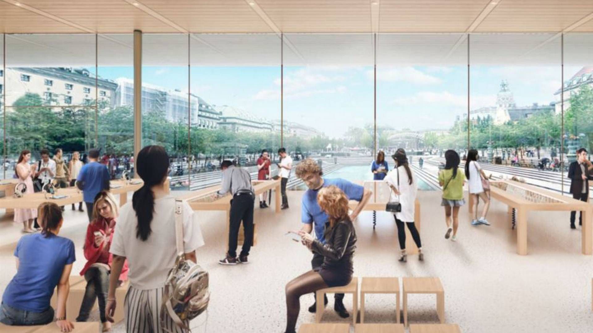 Flagskibsbutikken, Apple havde planer om at bygge, bliver alligevel ikke til noget, efter de svenske politikere har sagt nej. | Foto: APPLE AND FOSTER+PARTNERS