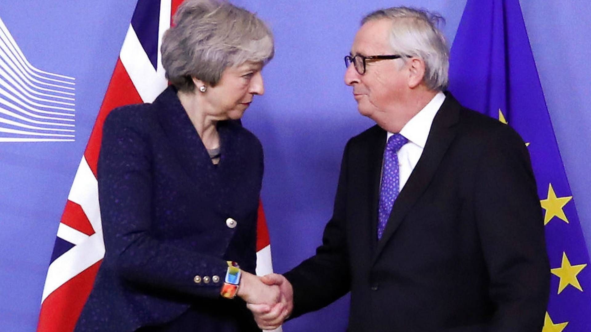 Den britiske premierminister Theresa May skal onsdag mødes med EU-Kommissionens formand, Jean-Claude Juncker. | Foto: Ritzau Scanpix/Reuters/Yves Herman