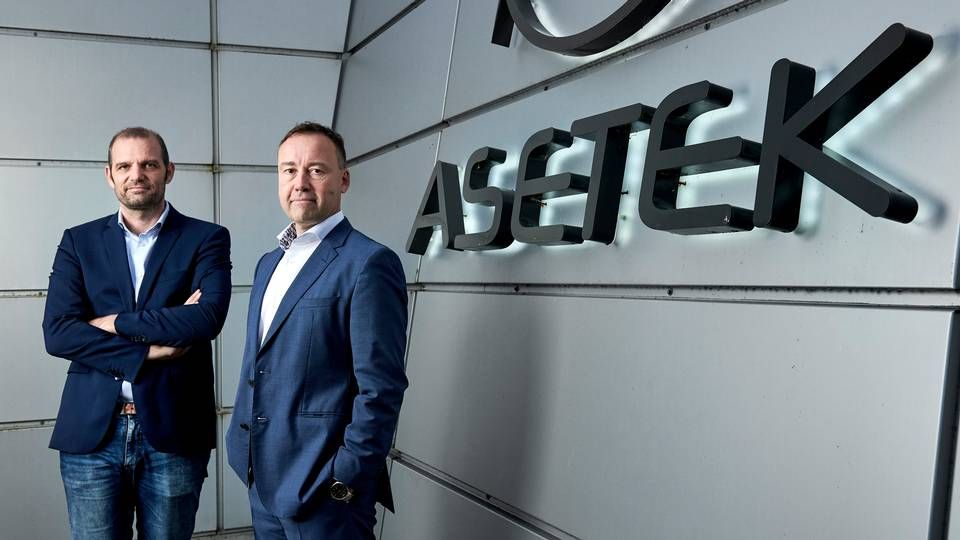 Aseteks CEO André Sloth Eriksen (tv.) og CFO Peter Dam Madsen. | Foto: PR